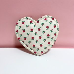 Vintage retro fruit apple heart shaped coaster
